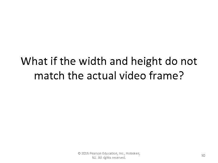 What if the width and height do not match the actual video frame? ©