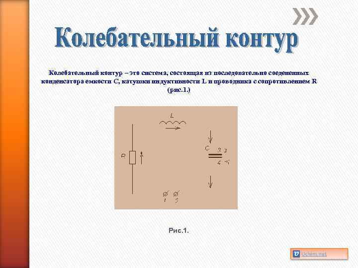 Колебательный контур – это система, состоящая из последовательно соедененных конденсатора емкости C, катушки индуктивности