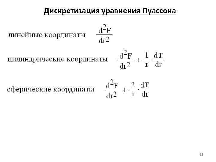 Дискретизация уравнения Пуассона 28 