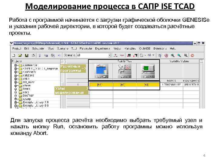Моделирование процесса в САПР ISE TCAD Работа с программой начинается с загрузки графической оболочки