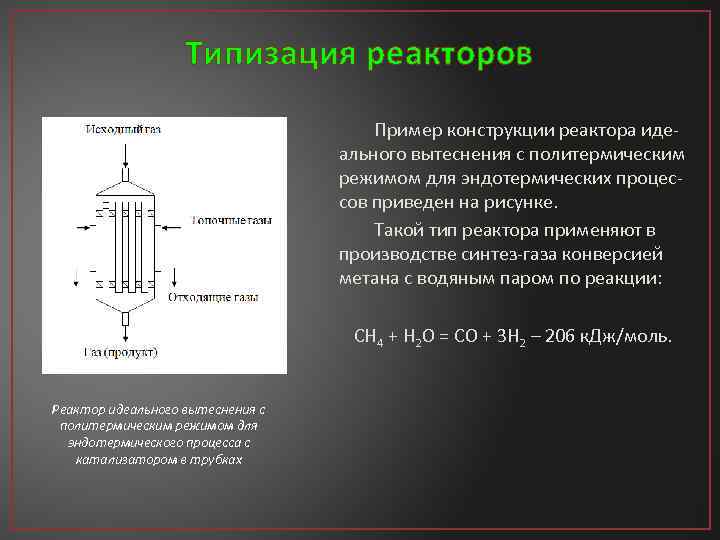 Схема реактора вытеснения