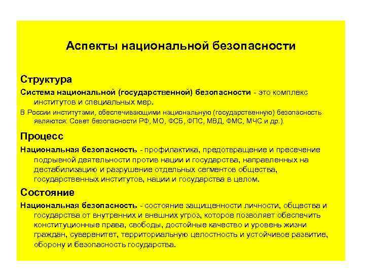 Государственный аспект. Аспекты национальной безопасности. Аспекты национальной безопасности России. Исторические аспекты национальной безопасности. Охарактеризовать аспекты национальной безопасности РФ..