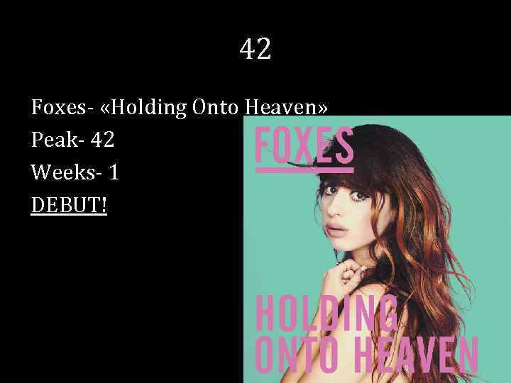42 Foxes- «Holding Onto Heaven» Peak- 42 Weeks- 1 DEBUT! 