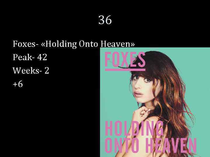 36 Foxes- «Holding Onto Heaven» Peak- 42 Weeks- 2 +6 