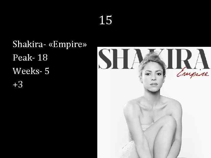 15 Shakira- «Empire» Peak- 18 Weeks- 5 +3 