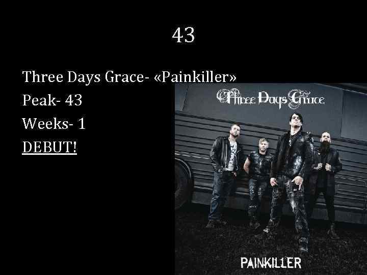 43 Three Days Grace- «Painkiller» Peak- 43 Weeks- 1 DEBUT! 