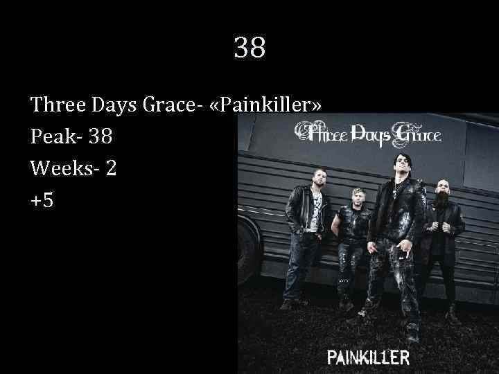 38 Three Days Grace- «Painkiller» Peak- 38 Weeks- 2 +5 