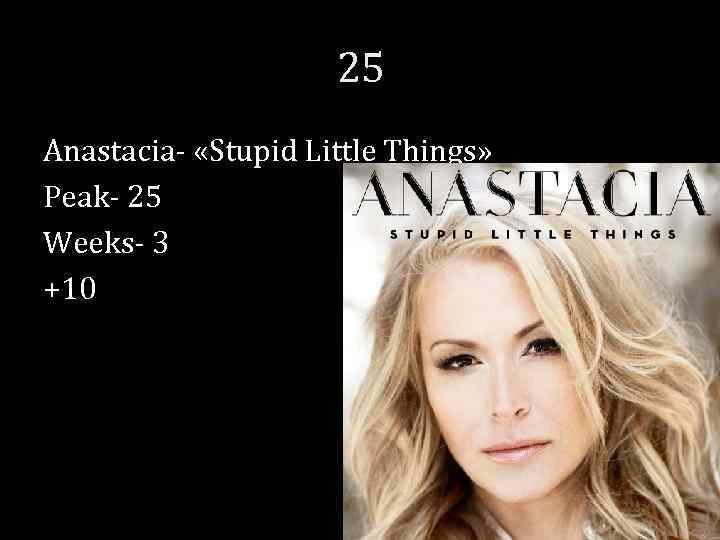 25 Anastacia- «Stupid Little Things» Peak- 25 Weeks- 3 +10 