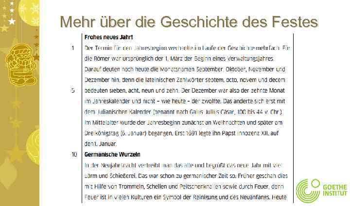 Mehr über die Geschichte des Festes 