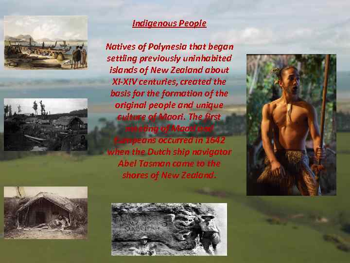 Indigenous People Natives of Polynesia that began settling previously uninhabited islands of New Zealand
