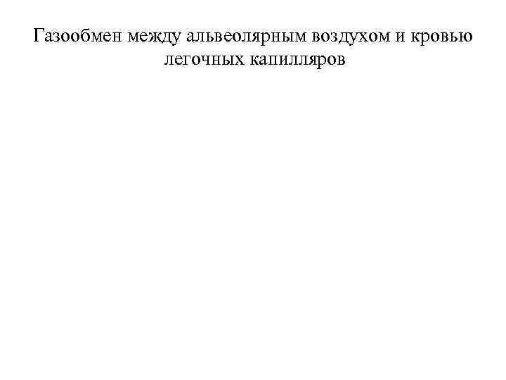 Газообмен между альвеолярным воздухом и кровью легочных капилляров 