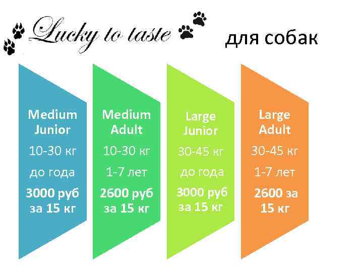 для собак Medium Junior Medium Adult 10 -30 кг до года 3000 руб за