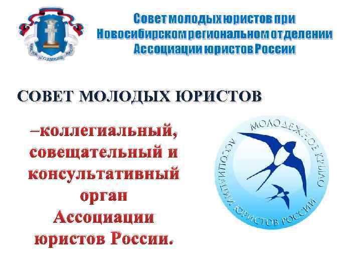 Совет молодых юристов при Новосибирском региональном отделении Ассоциации юристов России СОВЕТ МОЛОДЫХ ЮРИСТОВ –коллегиальный,
