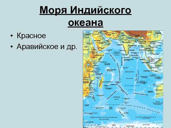 Моря Индийского океана • Красное • Аравийское и др. 