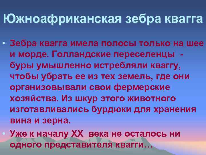 Южноафриканская зебра квагга • Зебра квагга имела полосы только на шее и морде. Голландские