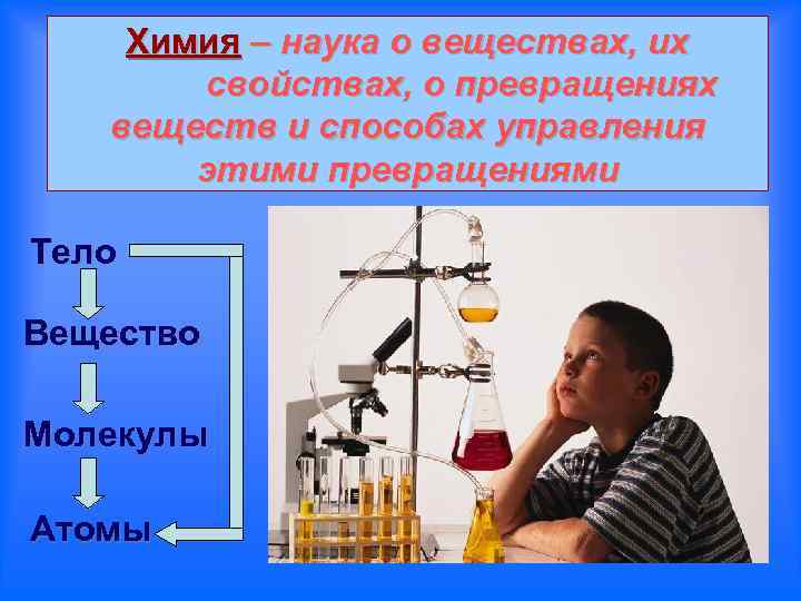 Химия – наука о веществах, их свойствах, о превращениях веществ и способах управления этими