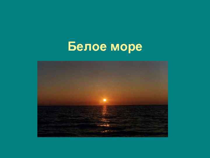 Белое море 