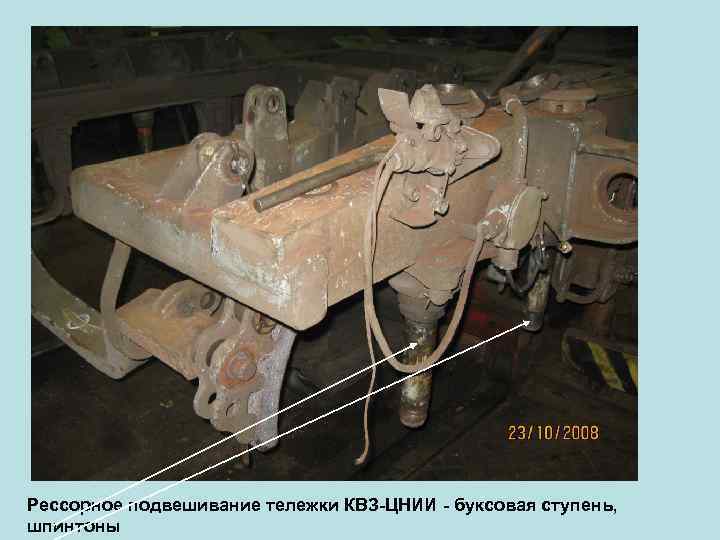 Рессорное подвешивание тележки КВЗ-ЦНИИ - буксовая ступень, шпинтоны 