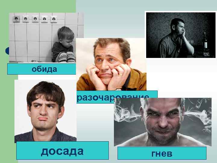 обида разочарование досада гнев 