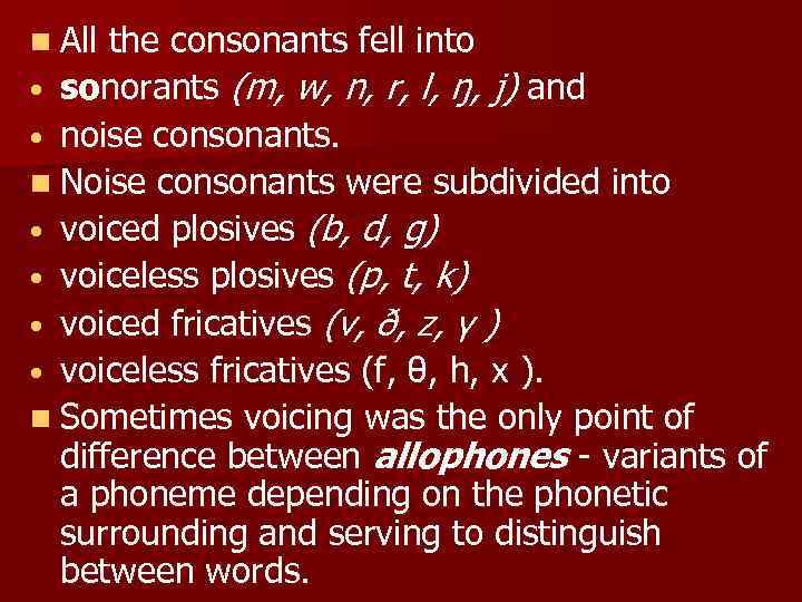 Old English Phonetics Accentuation System N