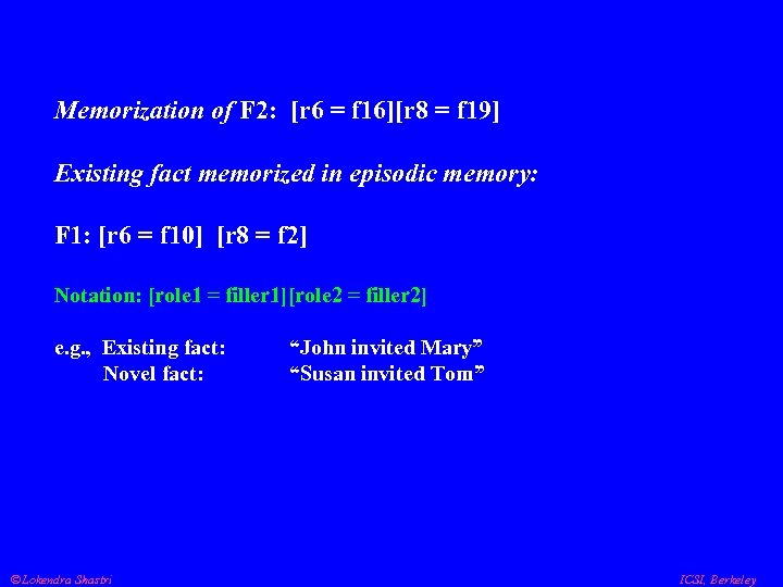 Memorization of F 2: [r 6 = f 16][r 8 = f 19] Existing