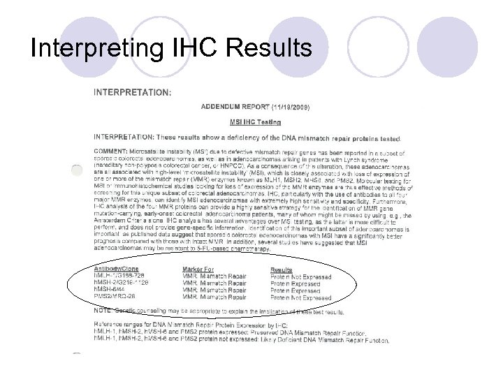 Interpreting IHC Results 