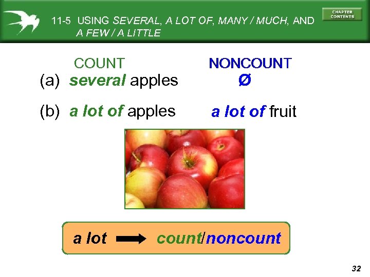 11 -5 USING SEVERAL, A LOT OF, MANY / MUCH, AND A FEW /
