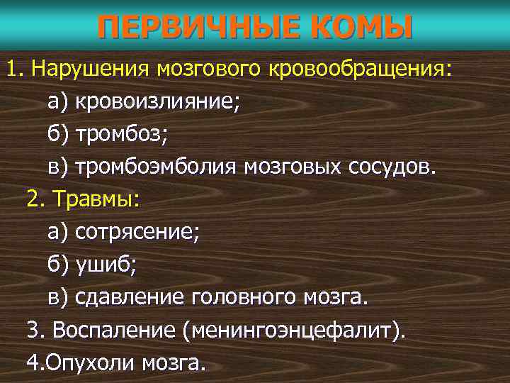 Стресс шок коллапс кома презентация