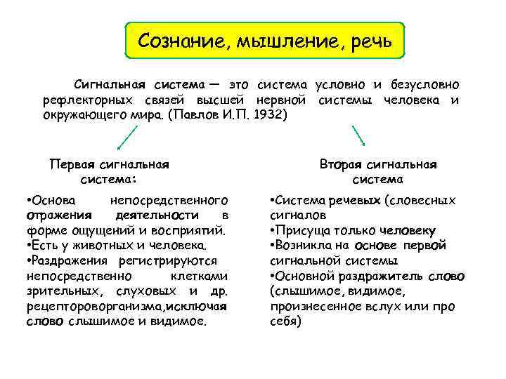 Презентация на тему сознание и мышление речь 8 класс биология