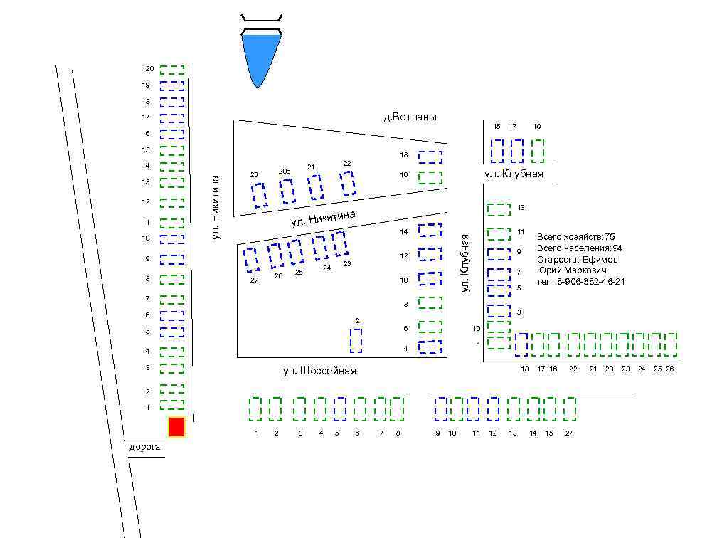 20 19 18 д. Вотланы 17 15 16 15 10 21 20 а 20