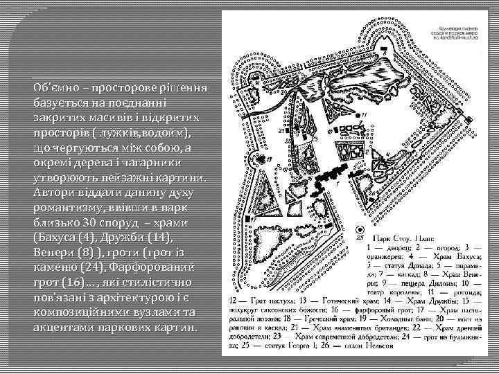 Об’ємно ‒ просторове рішення базується на поєднанні закритих масивів і відкритих просторів ( лужків,