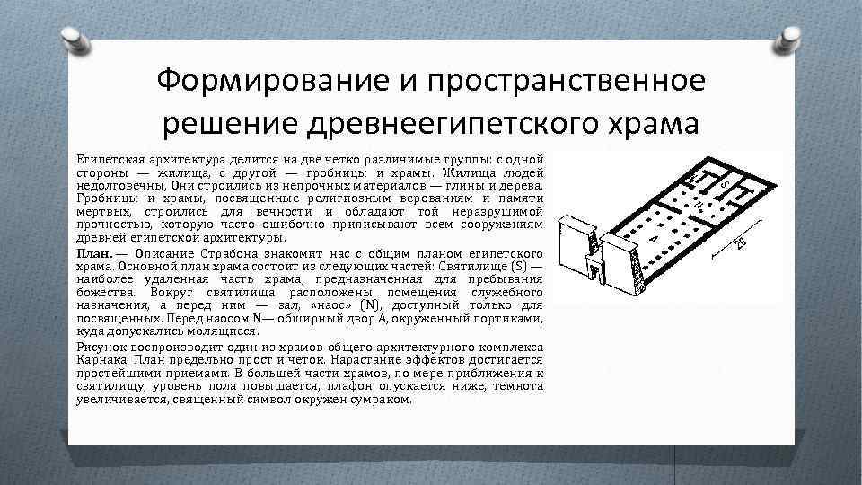 Формирование и пространственное решение древнеегипетского храма Египетская архитектура делится на две четко различимые группы:
