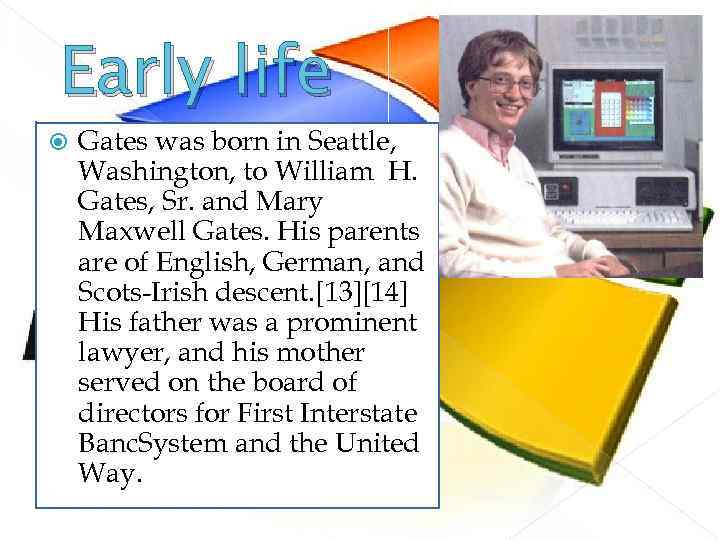 Early life Gates was born in Seattle, Washington, to William H. Gates, Sr. and