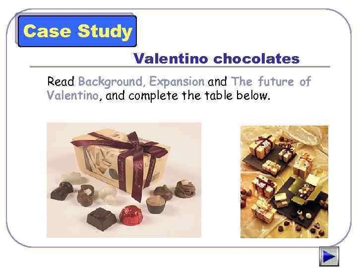 case study 3 valentino chocolates