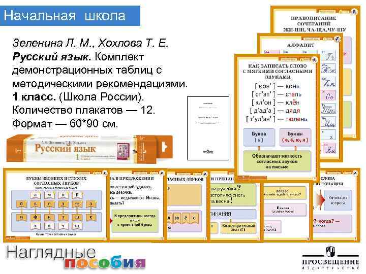 Начальная школа Зеленина Л. М. , Хохлова Т. Е. Русский язык. Комплект демонстрационных таблиц