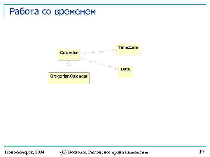 Работа со временем Новосибирск, 2004 (С) Всеволод Рылов, все права защищены 19 