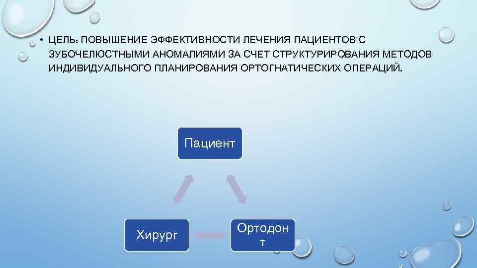  • ЦЕЛЬ: ПОВЫШЕНИЕ ЭФФЕКТИВНОСТИ ЛЕЧЕНИЯ ПАЦИЕНТОВ С ЗУБОЧЕЛЮСТНЫМИ АНОМАЛИЯМИ ЗА СЧЕТ СТРУКТУРИРОВАНИЯ МЕТОДОВ