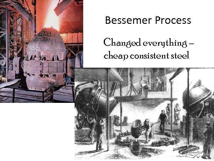 Bessemer Process Changed everything – cheap consistent steel 