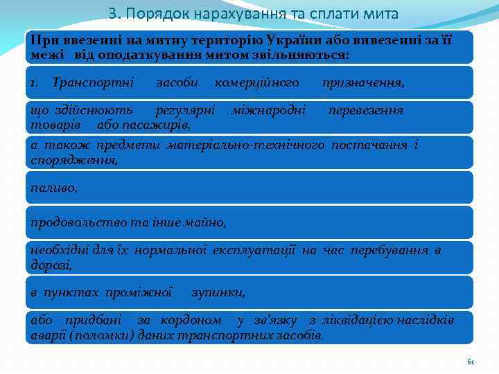 3. Порядок нарахування та сплати мита При ввезенні на митну територію України або вивезенні