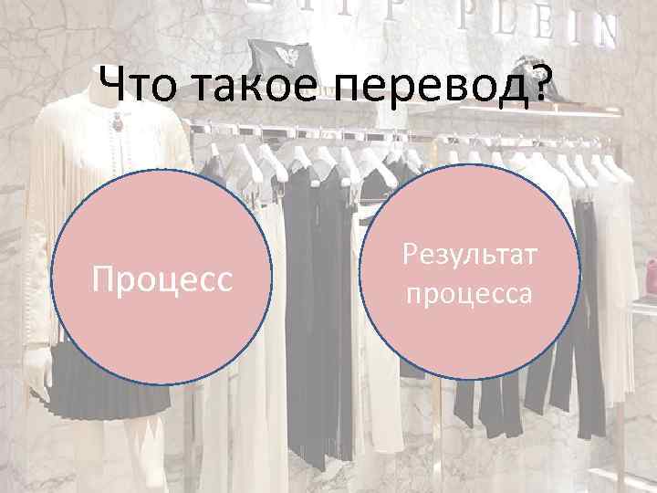 Что такое перевод? Процесс Результат процесса 