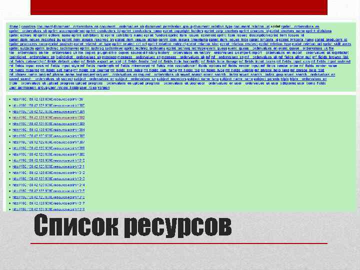 Список ресурсов 