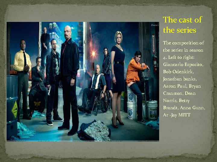 The cast of the series The composition of the series in season 4. Left