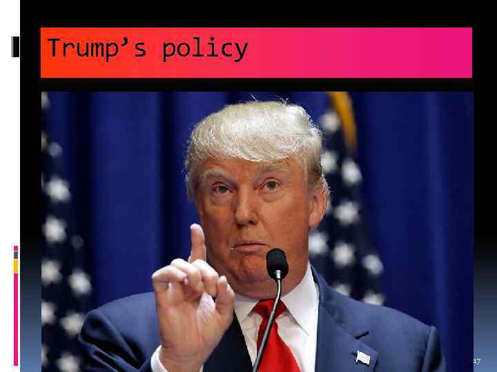 Trump’s policy The political system of the USA 17 