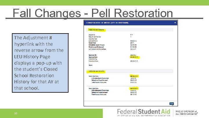 Fall Changes - Pell Restoration The Adjustment # hyperlink with the reverse arrow from