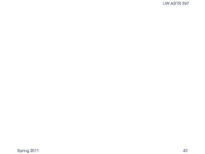 UW ASTR 597 Spring 2011 40 
