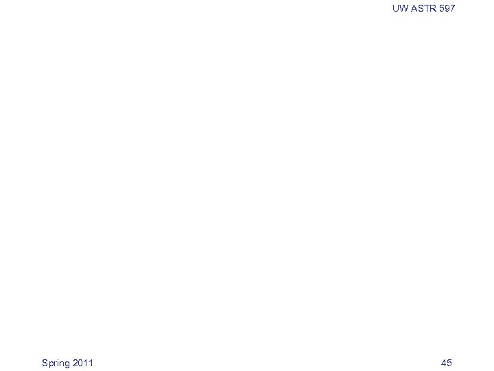 UW ASTR 597 Spring 2011 45 