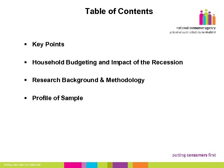 Table of Contents 2 § Key Points § Household Budgeting and Impact of the