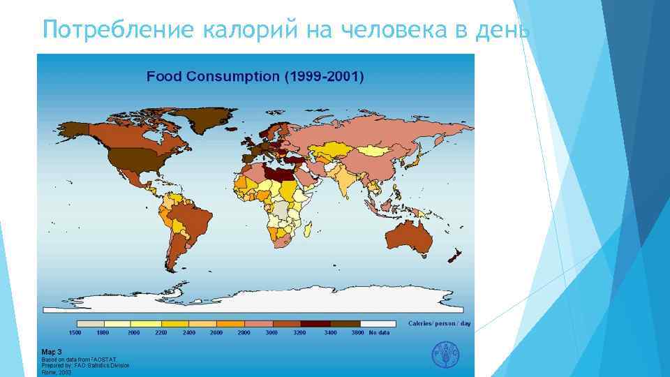 Потребление калорий на человека в день 