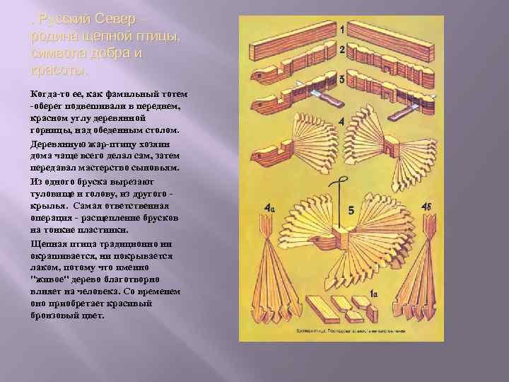 . Русский Север – родина щепной птицы, символа добра и красоты. Когда-то ее, как