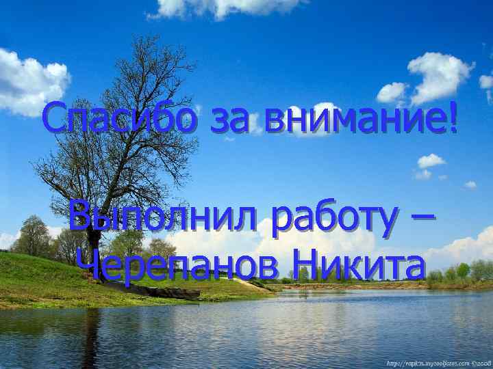 Спасибо за внимание! Выполнил работу – Черепанов Никита 